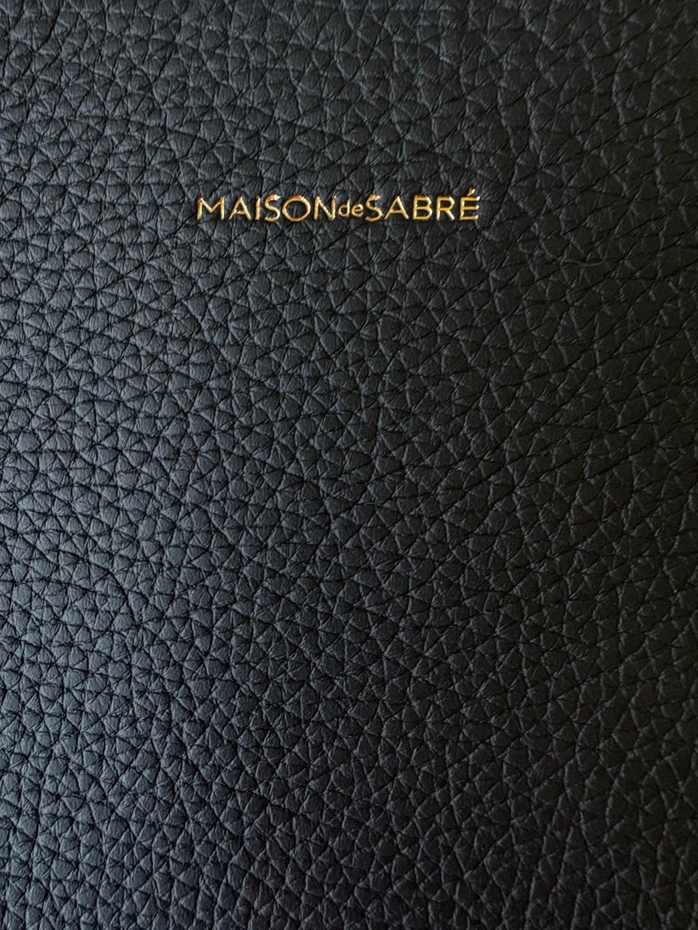 Maison de Sabre Leather Tech Pouch Black Pebbled Zip Clutch iPad Case New - Picture 4 of 5